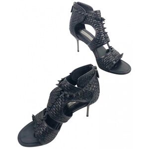 BCBGMaxAzria Black Textured 3”Heels Goth, luxury